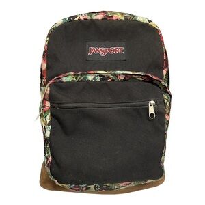 JanSport Black School Laptop Suede Bottom Backpack